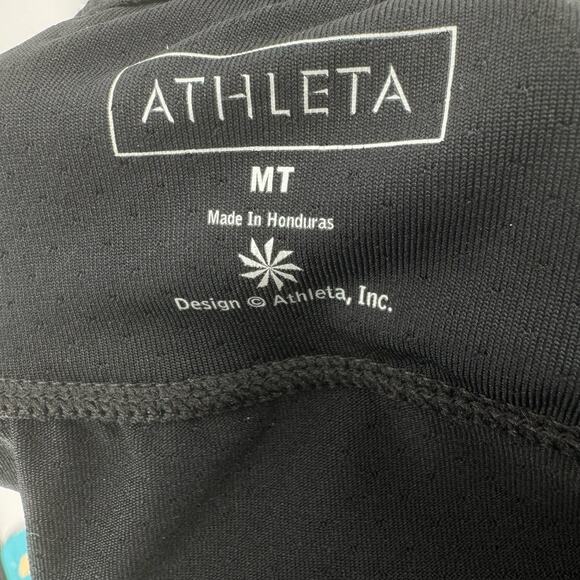 Athleta Black Athletic Tennis Mini Skirt Womens MT Elastic Waist Stretch A-Line - Picture 3 of 10